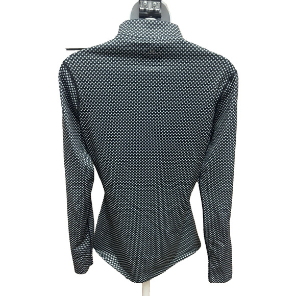 Under Armour Womens Shirt Size Medium Cold Gear Mock Long Sleeve Black Stars Top - Picture 2 of 15